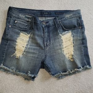 Jessica Simpson Distressed Ripped Jean Shorts, 28
